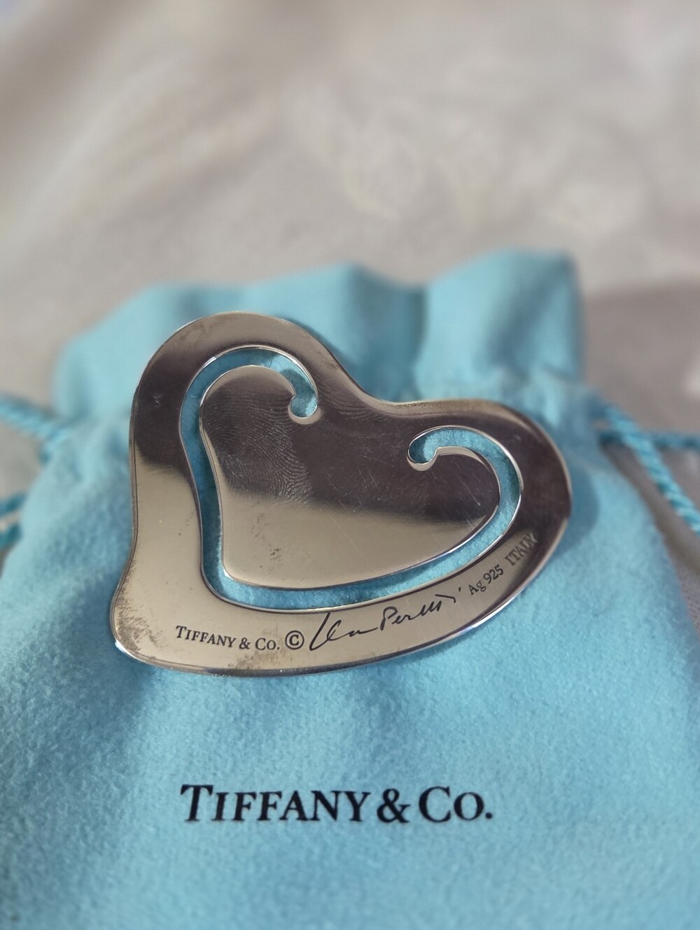 Tiffany & Co Elsa Peretti Sterling Silver Heart Bookmark
